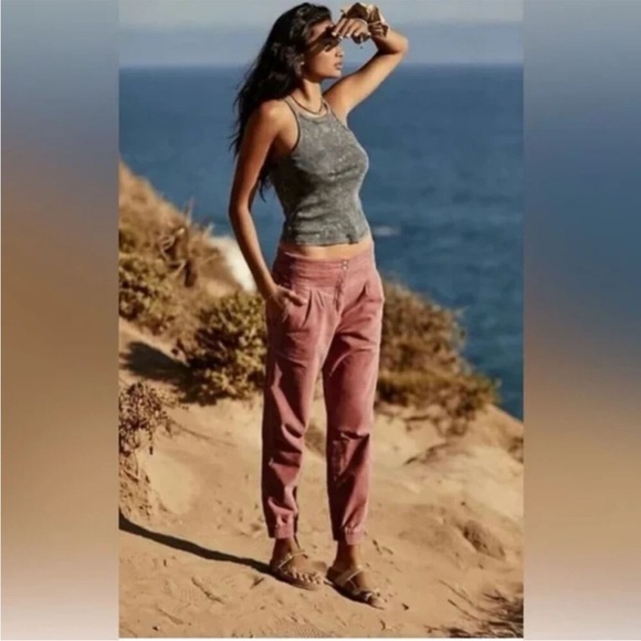 Anthropologie Pants - Anthropologie Kalea Pleated Corduroy Jogger Pants Pink
